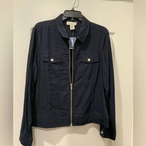 Navy Rachel Zoe Linen Jacket